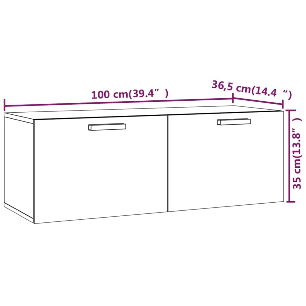 vidaXL Wandkast Wit (63% korting) - 100x36,5x35 cm
