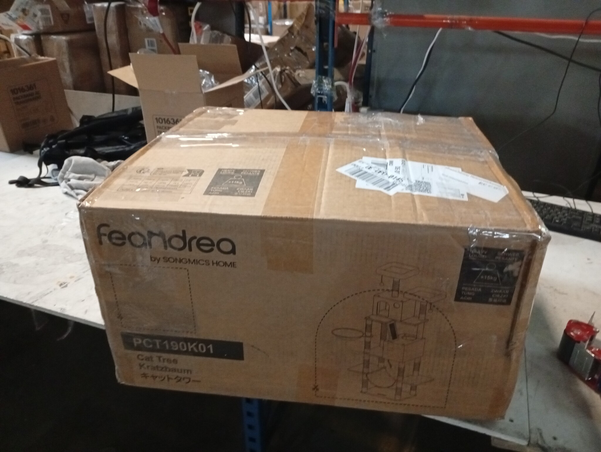 Kattenboom Beige 206cm - 55% Korting! Met Hangmat & Slaapgrotten