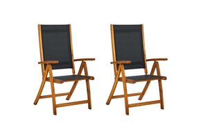 VidaXL Acaciahouten Tuinstoelen - 2 st, Inklapbaar, 55% Korting!