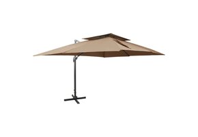 Zweefparasol VidaXL Dubbel Dak 400x300cm Taupe | 61% Korting