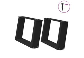 VidaXL U-vorm Salontafelpoten Staal Zwart - 40% Korting!