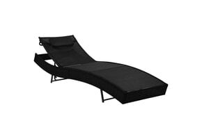 vidaXL Ligbed Poly Rattan Zwart (73% Korting)