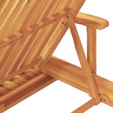 vidaXL Ligstoel Taupe - Massief Acaciahout - 73% Korting