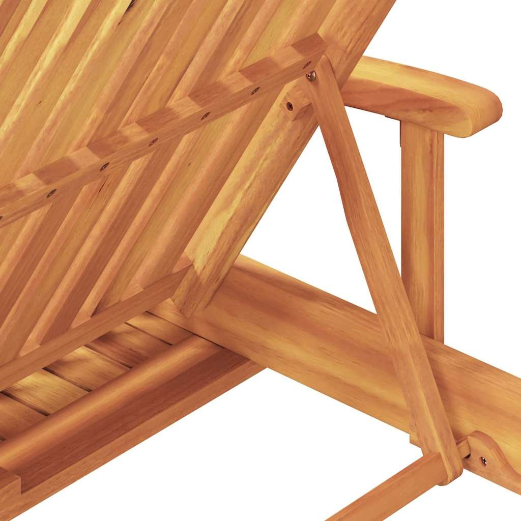 vidaXL Ligstoel Taupe - Massief Acaciahout - 73% Korting