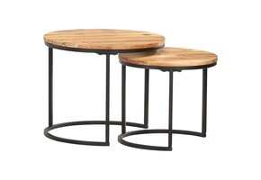 VidaXL 2-delige Tafeltjesset Acaciahout - 40% Korting!