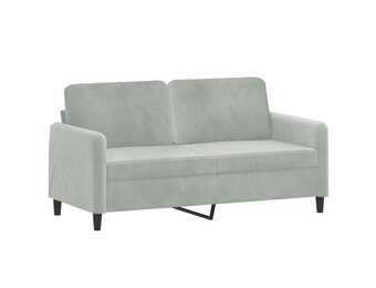 vidaXL Tweezitsbank 140 cm fluweel lichtgrijs - 40% Korting!