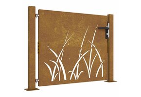vidaXL Cortenstaal Poort Grasontwerp 105x105 cm - 55% Korting