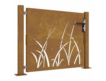 vidaXL Cortenstaal Poort Grasontwerp 105x105 cm - 55% Korting