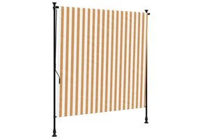 vidaXL Rolgordijn Buiten 150x270 cm Oranje/Wit - 51% Korting!