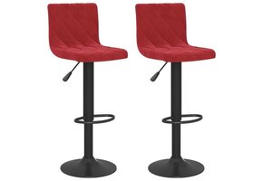 vidaXL Barkrukken Fluweel Wijnrood - 64% Korting!