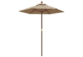 vidaXL Parasol Taupe (56% Korting) - Houten Paal, 196x231 cm