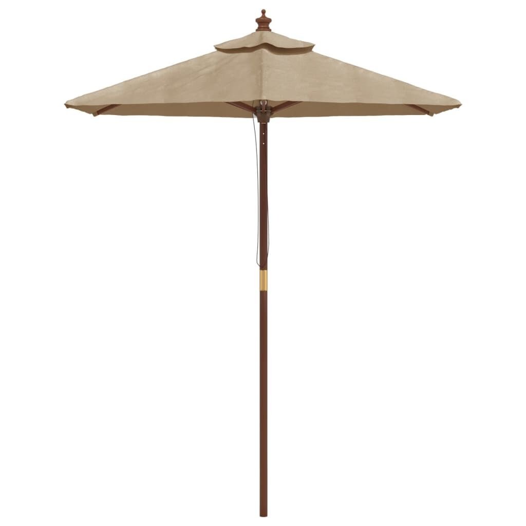 vidaXL Parasol Taupe (56% Korting) - Houten Paal, 196x231 cm