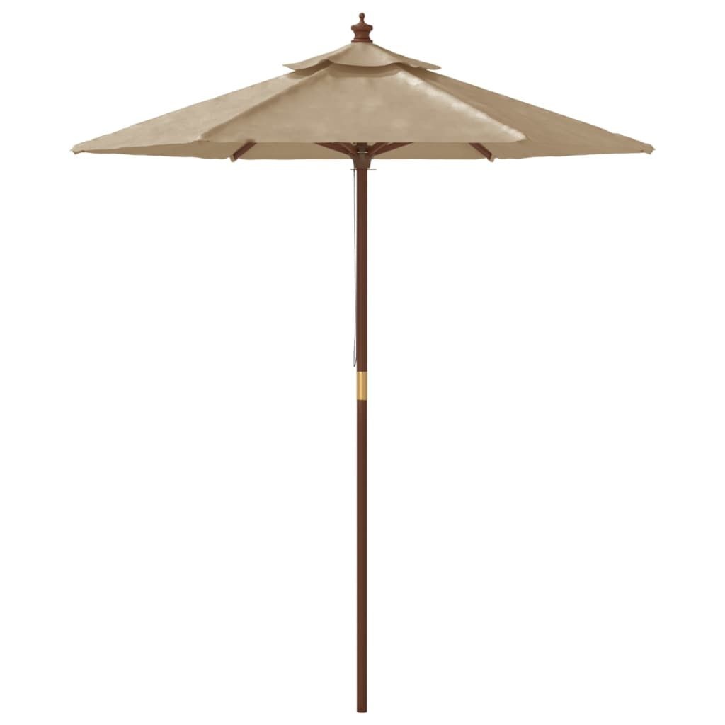 vidaXL Parasol Taupe (56% Korting) - Houten Paal, 196x231 cm