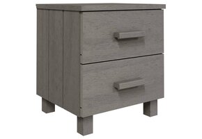 VidaXL Nachtkastje HAMAR - Massief Grenenhout Lichtgrijs - 74% Korting