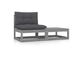 vidaXL Loungeset Grenenhout met Kussens - 68% Korting!