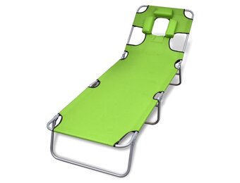 vidaXL Ligbed Inklapbaar Groen - 67% Korting!