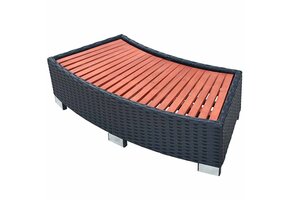 vidaXL Spatrap 92x45x25 cm poly rattan zwart