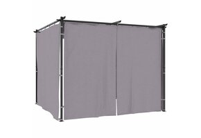 VidaXL Prieel met Gordijnen 3x3m Staal Antraciet - 64% Korting!