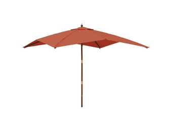 vidaXL Parasol Terracotta 300x300cm | Houten Paal | 67% Korting