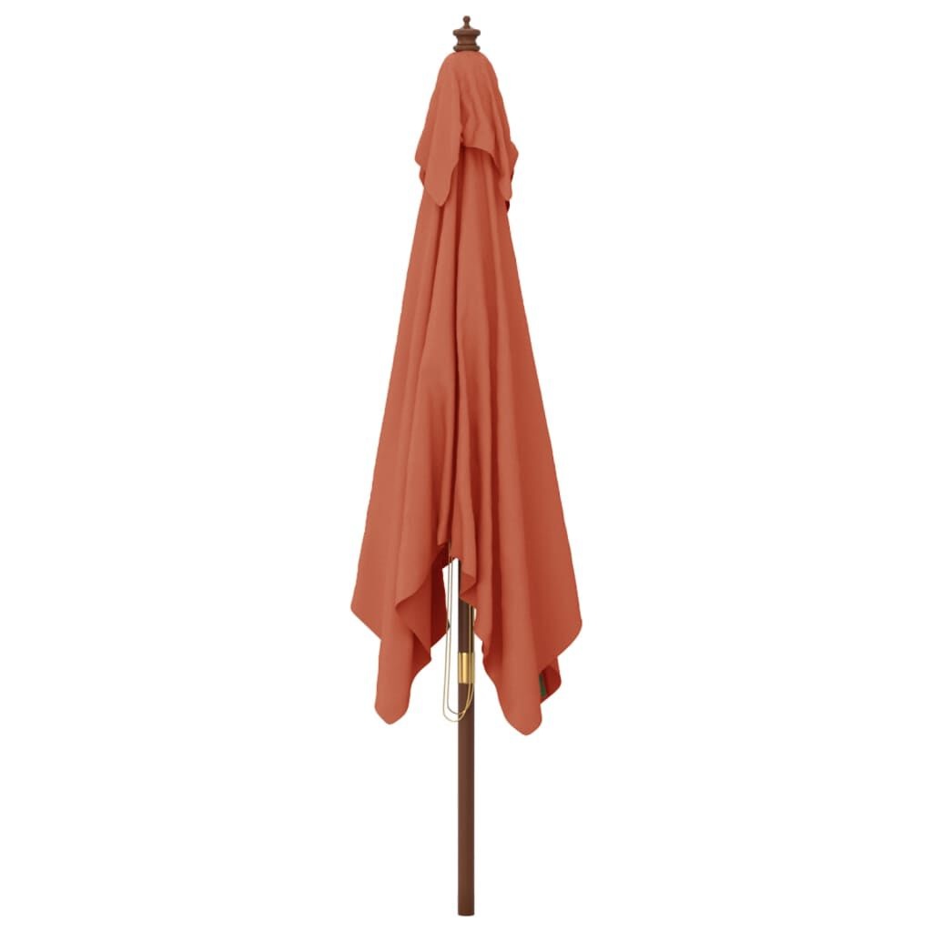 vidaXL Parasol Terracotta 300x300cm | Houten Paal | 67% Korting