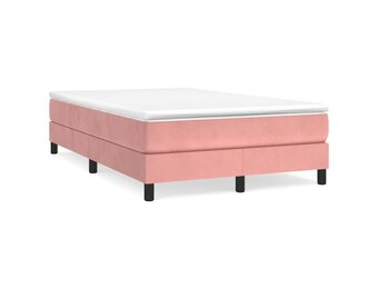 vidaXL Bedframe Fluweel Roze 120x200 cm | 64% Korting