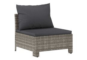 vidaXL Tuinmiddenbank Poly Rattan Grijs - 61% Korting