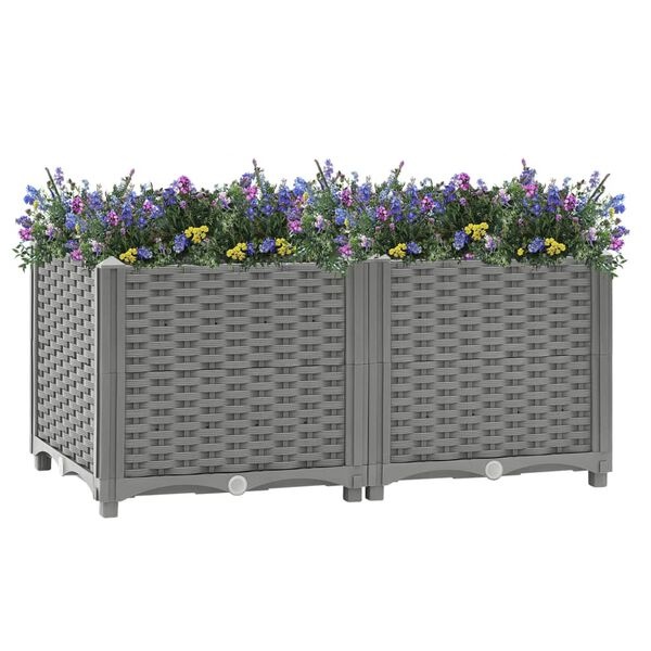 vidaXL Verhoogde Plantenbak 80x40x38 cm Lichtgrijs - 64% Korting!