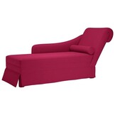 vidaXL Chaise longue met bolster en rechterarmleuning fluweel wijnrood