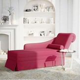 vidaXL Chaise longue met bolster en rechterarmleuning fluweel wijnrood