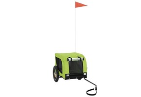 vidaXL Hondenfietstrailer oxford stof en ijzer groen en zwart
