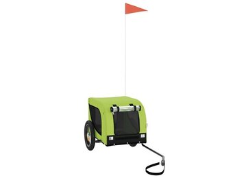 vidaXL Hondenfietstrailer oxford stof en ijzer groen en zwart