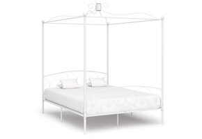 vidaXL Hemelbedframe Metaal Wit 160x200 cm - 55% Korting!