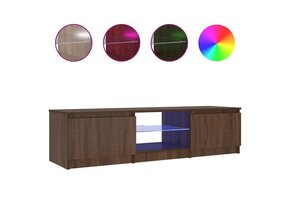 vidaXL TV-meubel Bruin Eiken 140cm met LED - 40% Korting