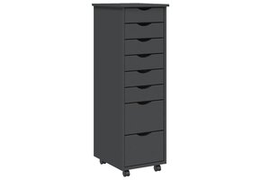 vidaXL Ladekast MOSS (40% korting) - Verrijdbaar Massief Grenenhout Grijs