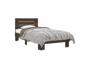 vidaXL Bedframe 75x190 cm - Bewerkt Hout & Metaal (40% Korting!)