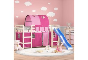 vidaXL Gordijnen & Tunnel Hoogslaper - Polyester Roze - 47% Korting!