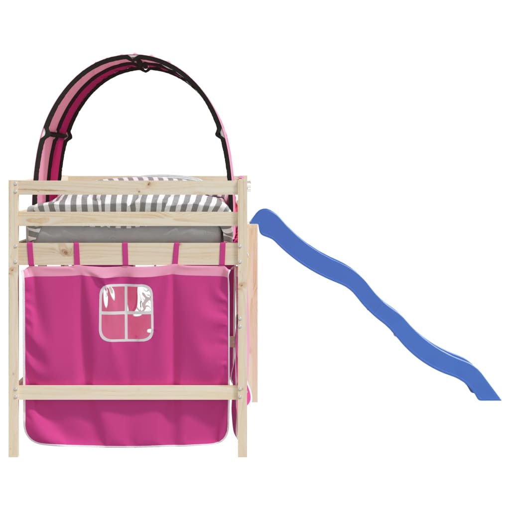 vidaXL Gordijnen & Tunnel Hoogslaper - Polyester Roze - 47% Korting!