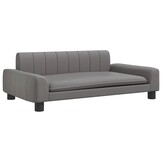 vidaXL Kinderbank (55% Korting) - Grijs Kunstleer, 90cm