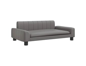 vidaXL Kinderbank (55% Korting) - Grijs Kunstleer, 90cm