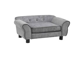 vidaXL Hondenbank - Pluche Grijs - 40% Korting