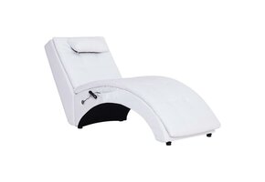 vidaXL Massage Chaise Longue - Kunstleer Wit - 59% Korting