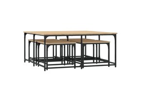 vidaXL 5-delige Tafeltjesset | Bewerkt Hout Sonoma Eiken | 35% Korting