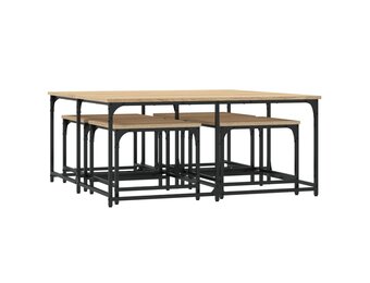 vidaXL 5-delige Tafeltjesset | Bewerkt Hout Sonoma Eiken | 35% Korting