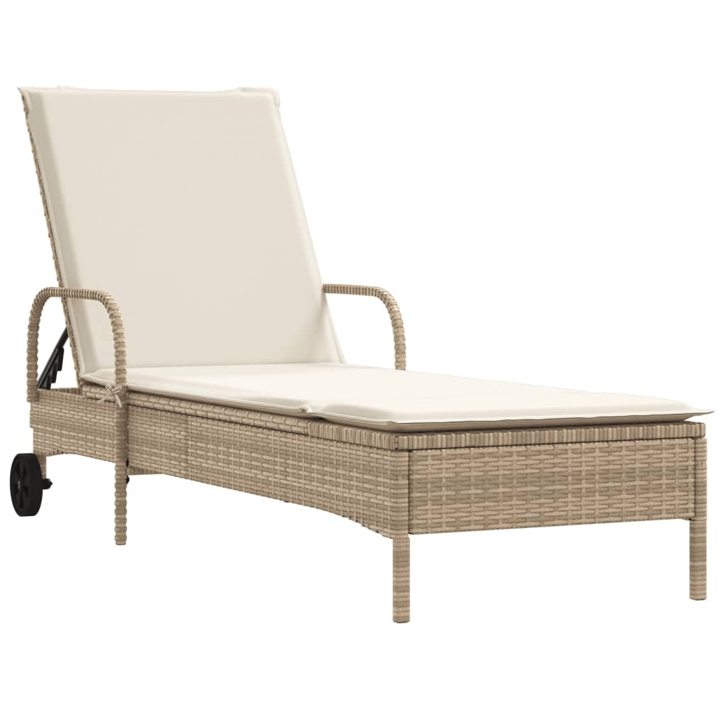 VidaXL Ligbed Poly Rattan Beige - 75% Korting - Ongebruikt!