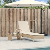VidaXL Ligbed Poly Rattan Beige - 75% Korting - Ongebruikt!