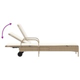 VidaXL Ligbed Poly Rattan Beige - 75% Korting - Ongebruikt!