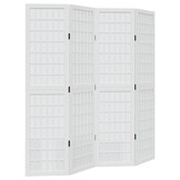 vidaXL Kamerscherm 4 panelen Paulowniahout Wit - 60% Korting!