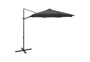 vidaXL Zweefparasol 300cm Antraciet met LED & 47% Korting