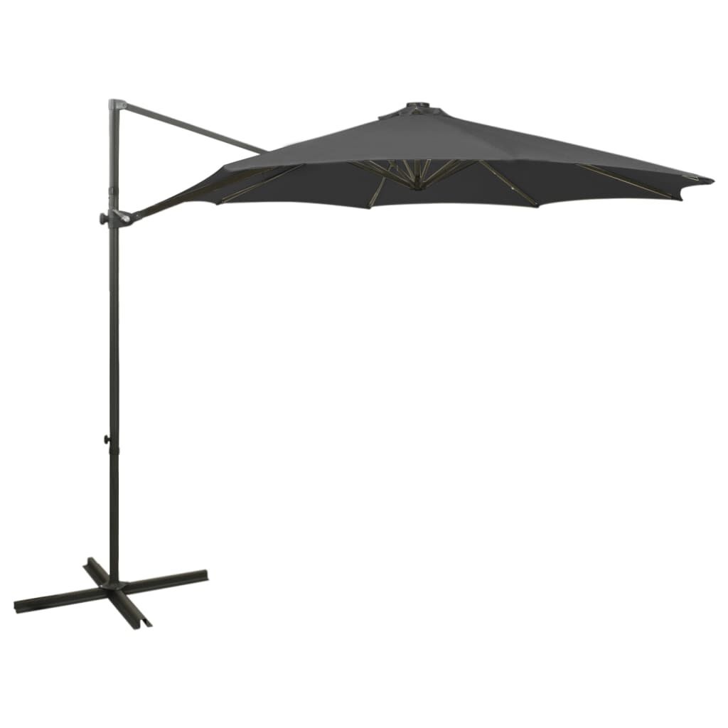 vidaXL Zweefparasol 300cm Antraciet met LED & 47% Korting