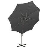 vidaXL Zweefparasol 300cm Antraciet met LED & 47% Korting